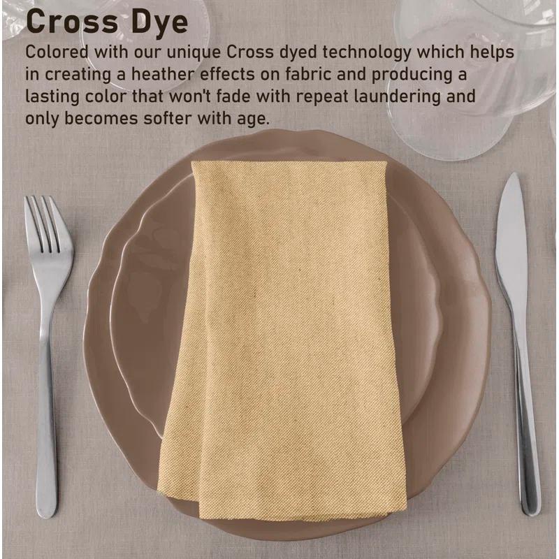 Poly Cotton Square Cloth Napkins Chambray Fabric (Set of 12)