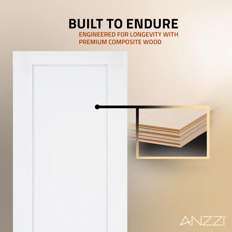 ANZZI ANZZI 1 Patio Wood Finish Barn Doors - Durable, Sleek Design, Easy Installation - Hardware Kit Included - Perfect For Indoor & Outdoor