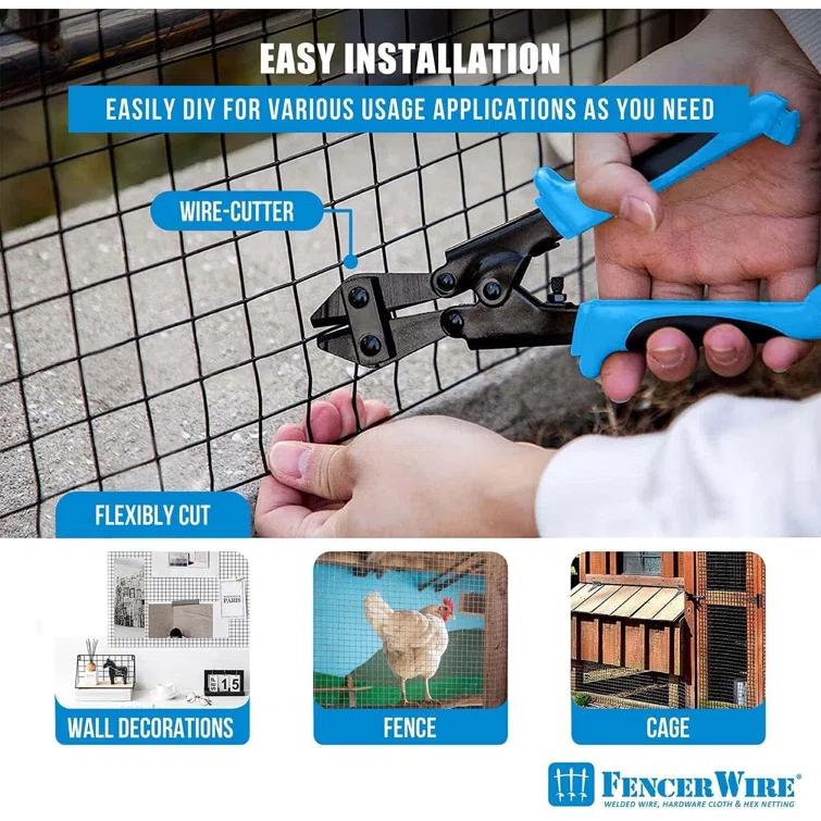 Fencer Wire Fencer Wire 16 Gauge Black Vinyl Coated Welded Wire with Mesh Size 1.5” x 1.5”, Multiple Sizes