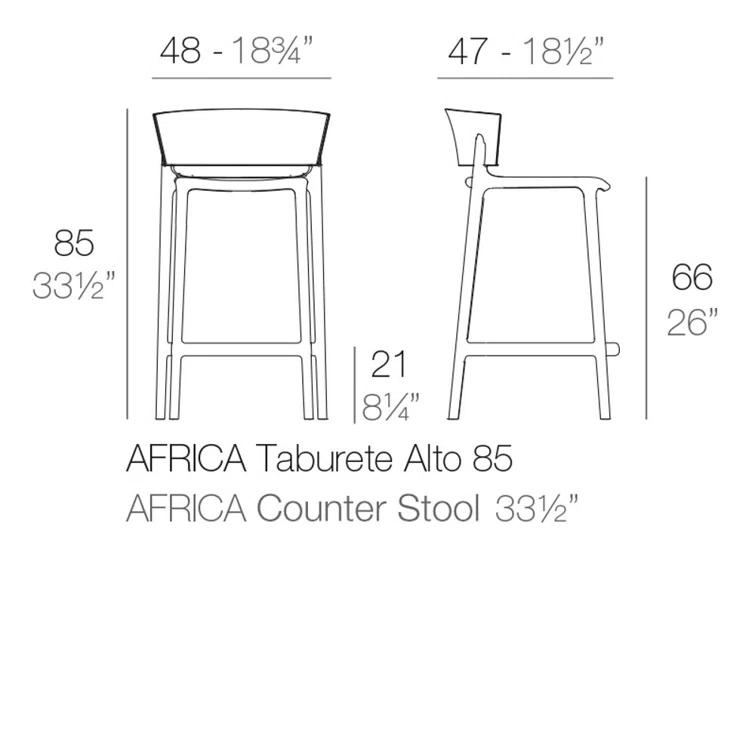 Africa Bar / Counter Stool (Set of 4)