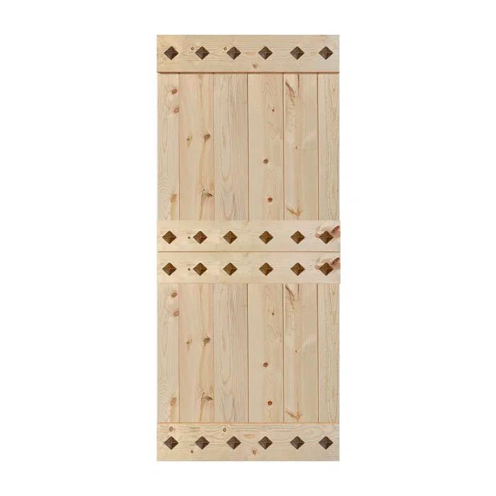 IsLife 84'' Solid Wood Paneled Matte without Installation Hardware Kit Barn Door