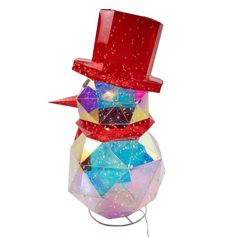 Kurt Adler Kurt Adler Iridescent Lit Snowman Indoor or Outdoor Christmas Decoration, 24in