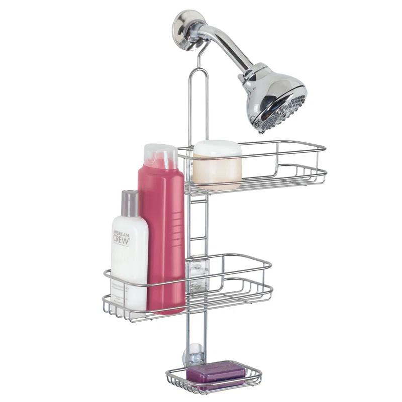 iDesign iDesign Linea Adjustable Bathroom Shower Caddy for Shampoo, Conditioner, Soap - Silver
