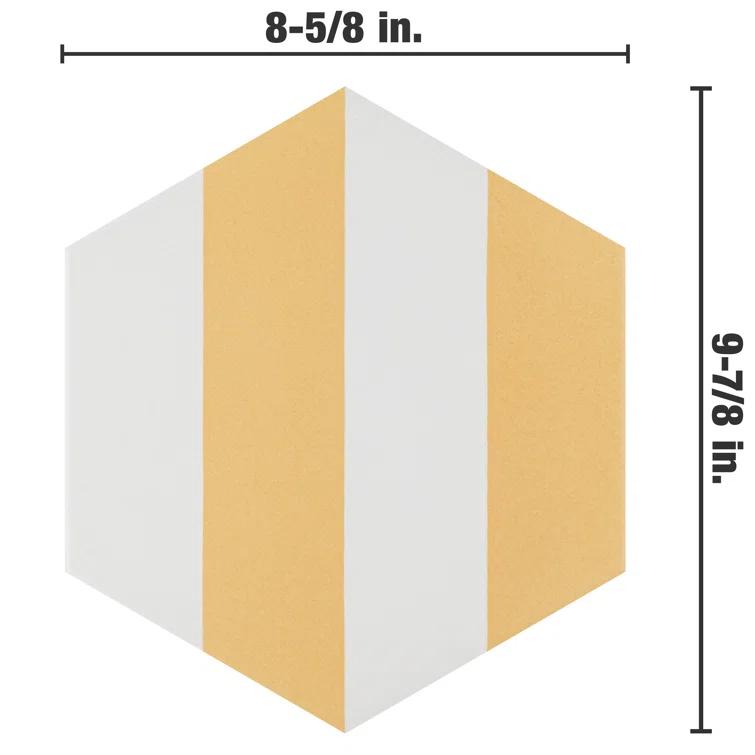 Porto Capri Hex 9" x 10" Porcelain Patterned Look Wall & Floor Tile