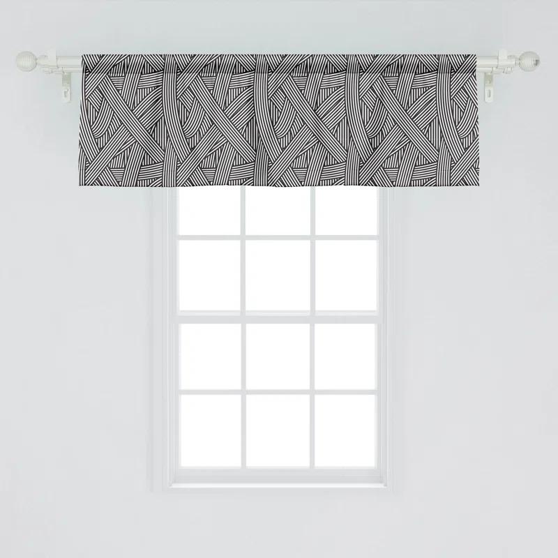 Ambesonne Ambesonne Stripe Valance Pack of 2 Modern Intertwined Lines 94535