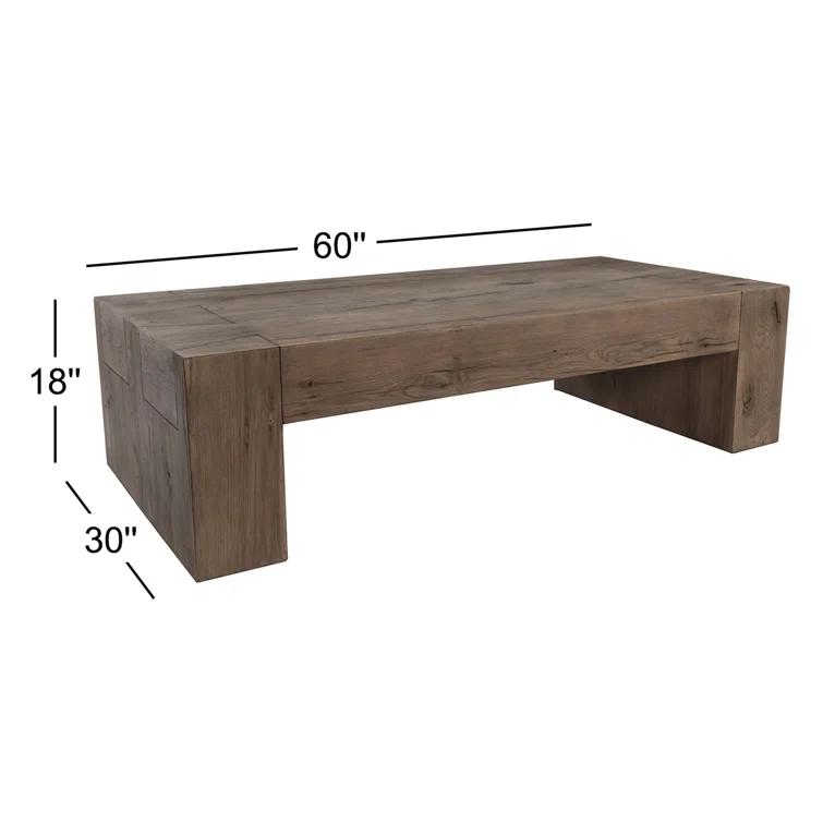 Raymond Rectangular Reclaimed Wood Coffee Table (60")