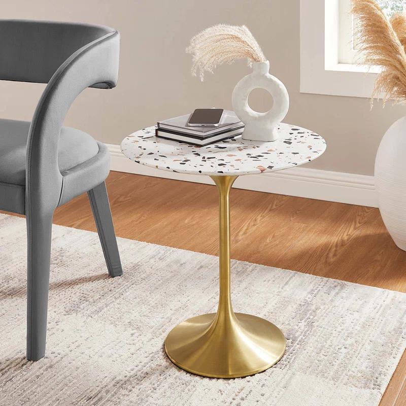 Modway Lippa 20" Round Terrazzo Side Table