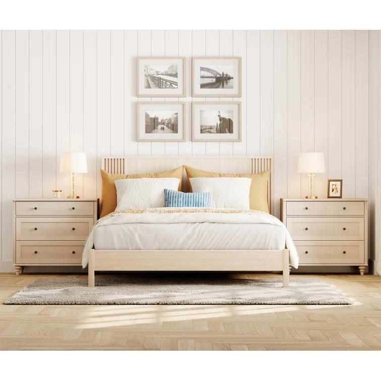 Ophelia & Co. Nightstand For Bedroom With 3 Drawers, Mid Century Modern Wooden Closet Storage Organizer