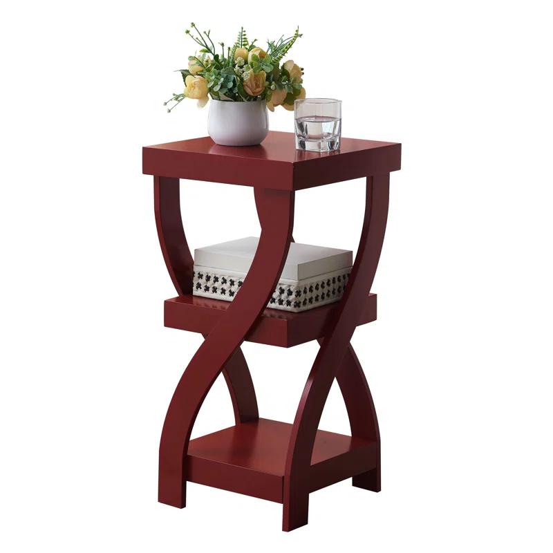 Lark Manor™ Aurianne 3 Tier End Table - Square End Table - Table for Bedroom - End Table with Shelves - Bedside Nightstand - Wooden Table Night Stand - 3 Shelf Small Bookshelf