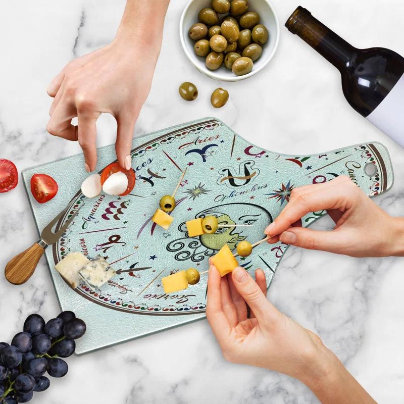 Ambesonne Ambesonne Astrology Tempered Glass Cutting Board Moon Sun and Signs Multicolor