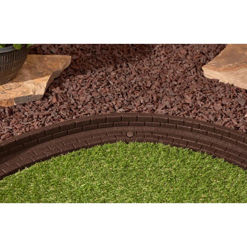 Rubberific 4 ft. Brickface Rubber Landscape Lawn Edging (Set of 6)