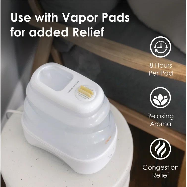 Crane USA 1 Gal. Warm Mist Collapsible Humidifier, White, Top Fill, for Medium Rooms Up to 500 sq. ft.