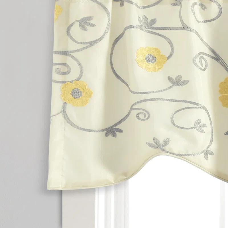 Lush Decor Floral Scalloped 42'' W Window Valance