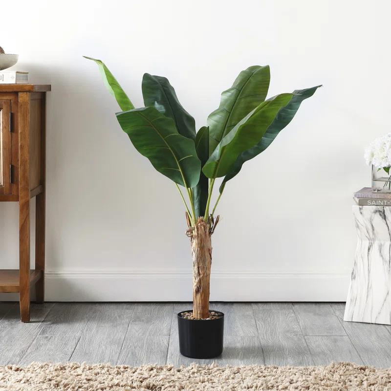 Primrue Faux Banana Leaf 40" Potted Tree