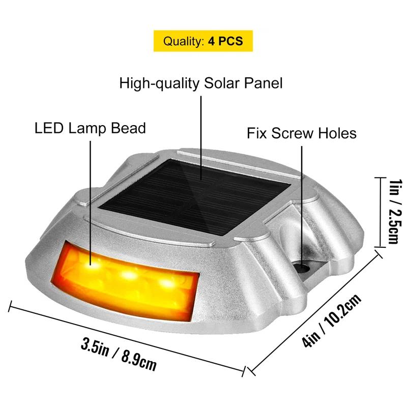 Solar Dock Lights Low Voltage Solar Powered Integrated LED Metal Pathway Light Pack (Set of 4)