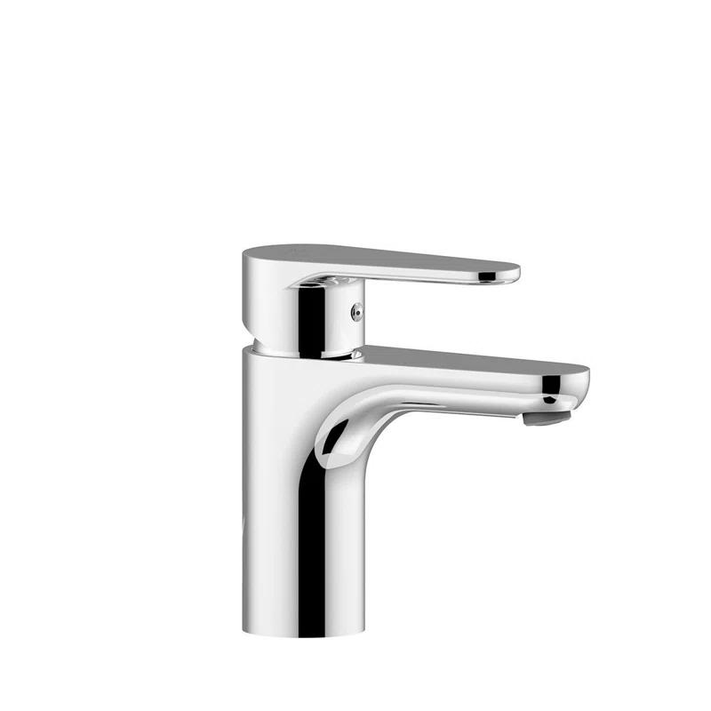 WS Bath Collections Edge 17.7'' Glossy White Ceramic U-Shaped Bathroom Sink with Faucet and Overflow