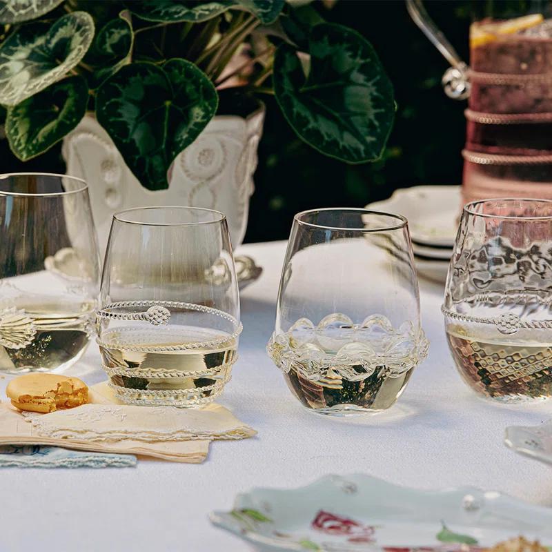 Juliska Heritage 12 oz. Stemless Wine Glass Assorted (Set of 4)