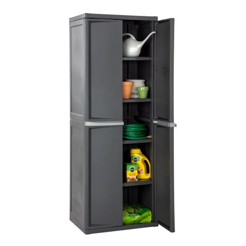 Sterilite Sterilite Adjustable 4-Shelf Gray Storage Cabinet With Doors (Set of 2)