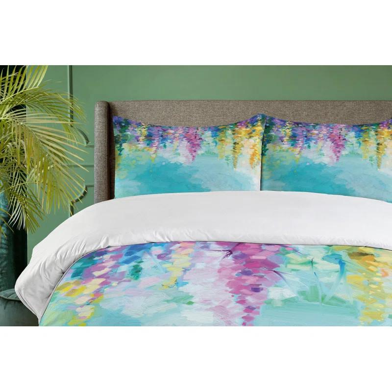 Watercolor Flower Home Modern & Contemporary Abstract Duvet Cover Set