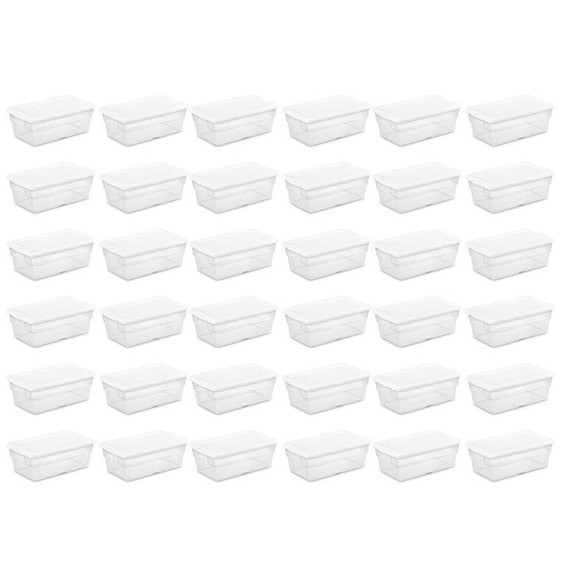 Sterilite Clear Plastic Stacking Storage Container Box w/ Lid