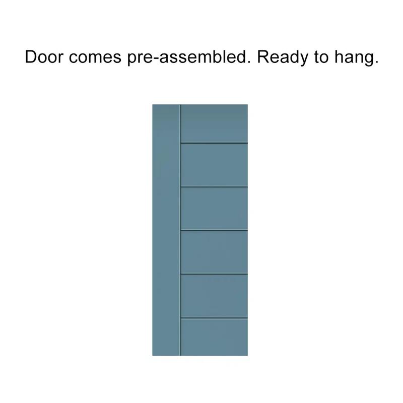 Calhome Paneled Manufactured Wood Painted Barn Door