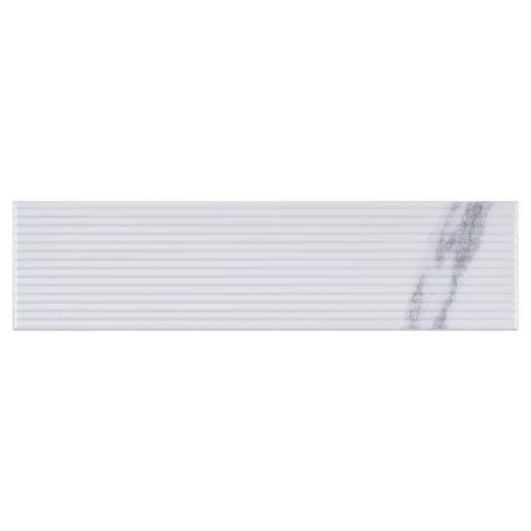 Supreme Tile Paloma Calacatta 2.95 in. X 11.81 in. Ceramic Subway Wall Tile