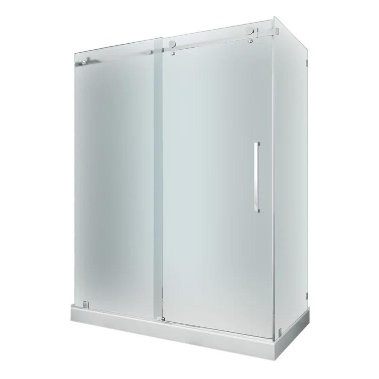 Aston Moselle 60" x 77.5" Rectangle Sliding Shower enclosure with Base Included SEN976F-TR-SS-60-10-L