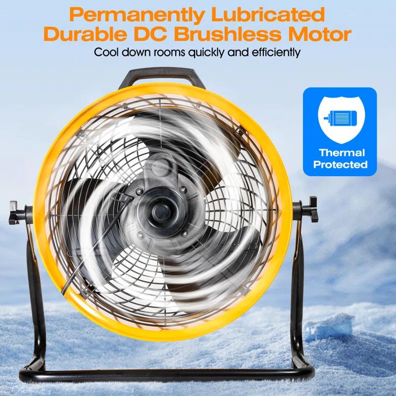 iLIVING iLIVING ILG8TF18-DC 18 in. Low Noise Turbo Fan 4100 CFM 3-Speed Portable Air Circulator for Shop, Office, Greenhouse, Home and Warehouse