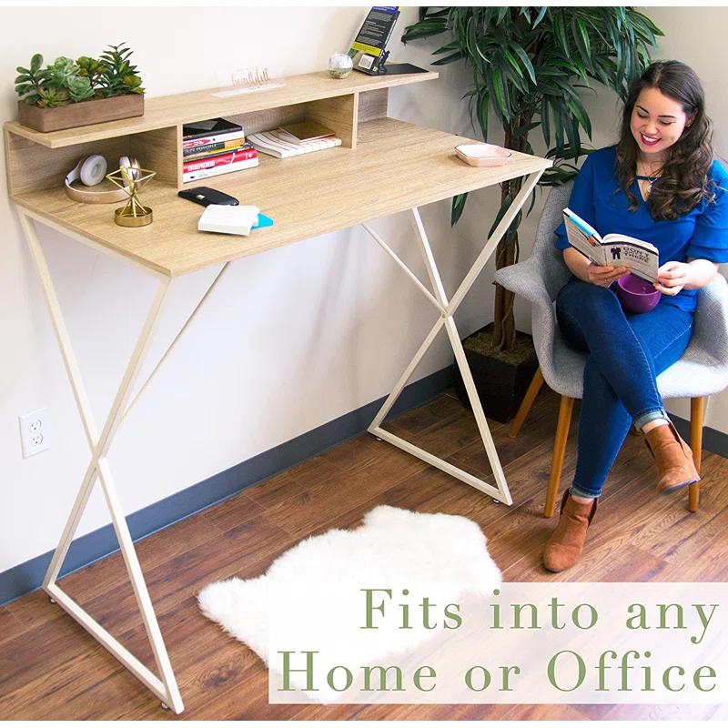 Stand Steady Solid Wood Top Metal Base Standing Desk