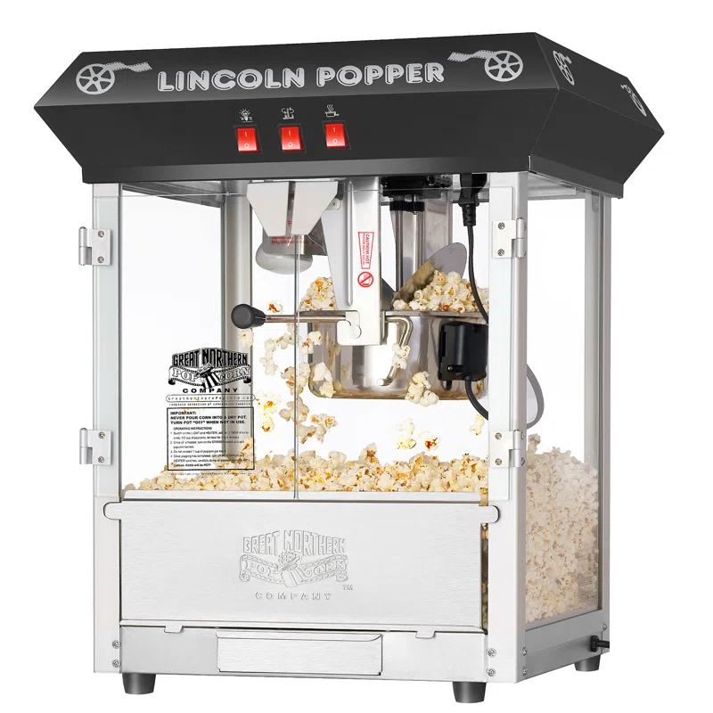Great Northern Popcorn Lincoln Popcorn Machine with Cart - 8oz Popper with Stainless-Steel Kettle by Great Northern Popcorn