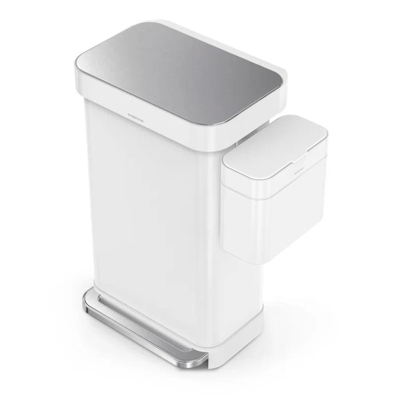 Simplehuman 4 Liter Compost Caddy, White Steel