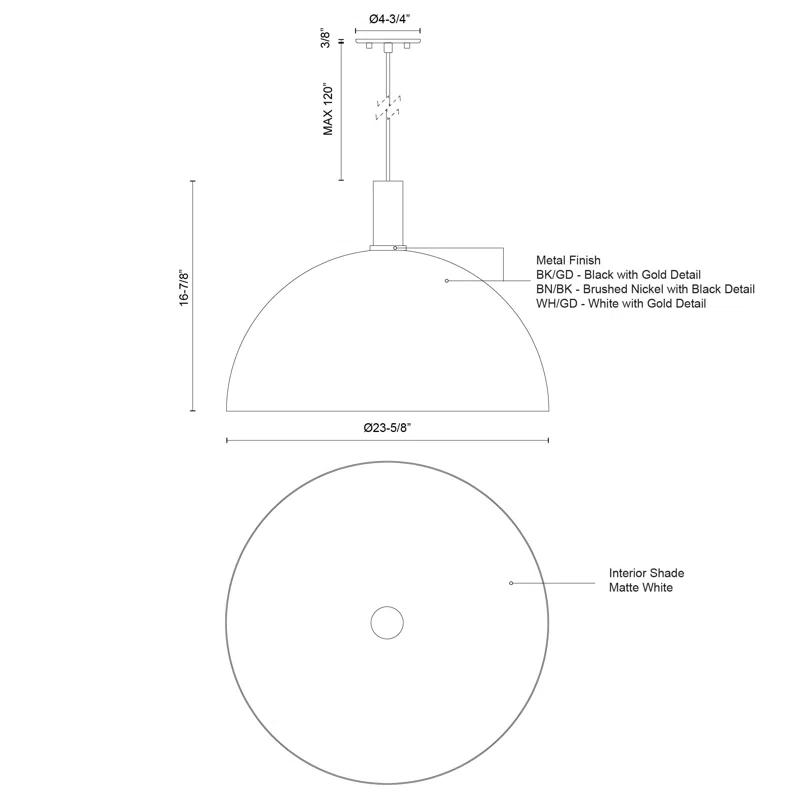 Kuzco Lighting Archibald 1 - Light Single Pendant