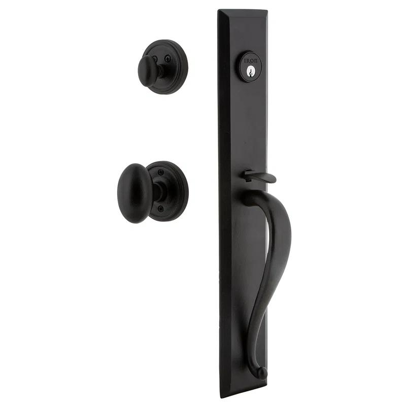 Ageless Iron 657796 Ageless Iron Handleset with Deadbolt and Aeg Door Knob and Loch Rosette