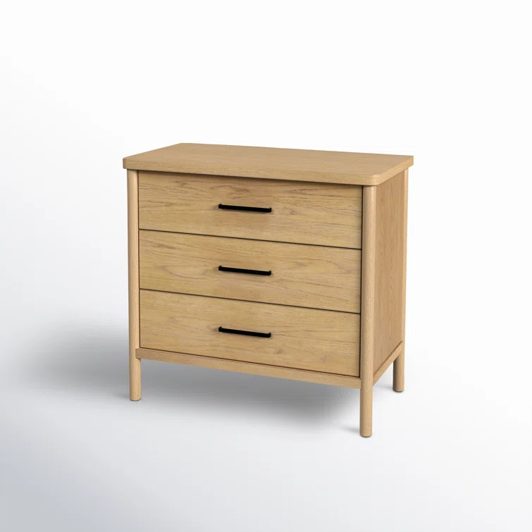 Butler Specialty Company Lennon 3 Drawer Rounded Leg Wood Dresser - Natural