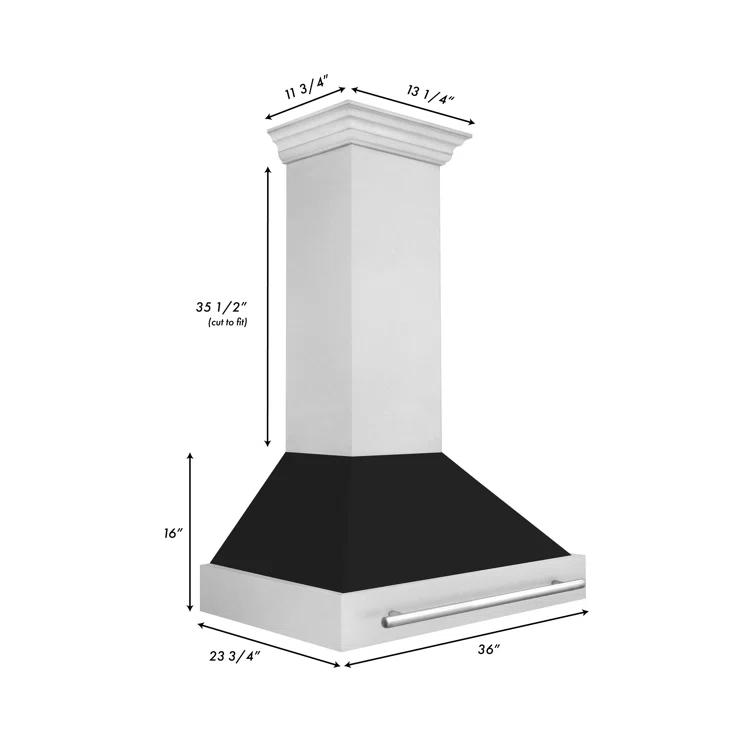 ZLINE ZLINE 36 in. Designer Series Satin Stainless Steel Convertible Vent Wall Mount Range Hood 8KBS-36