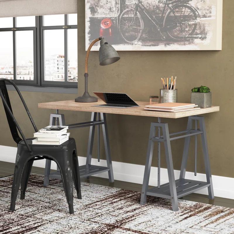 Williston Forge Cayuga Adjustable Solid Wood Top Standing Desk