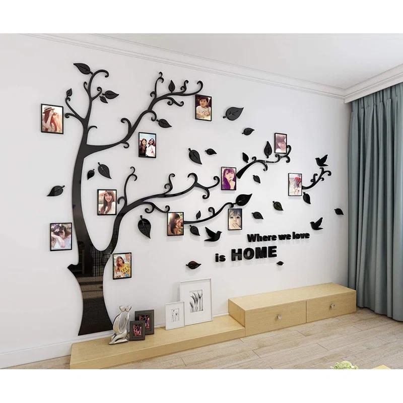 Red Barrel Studio® 3D Tree Wall Stickers - DIY Photo Frame Tree Wall Decal Family Photo Frame Sticker Murals Wall Decor Living Room Bedroom TV Background Home Decorations