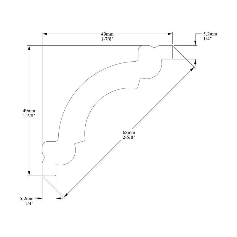 2'' H x 78'' W x 1.88'' D Plastic Crown (Set of 6)