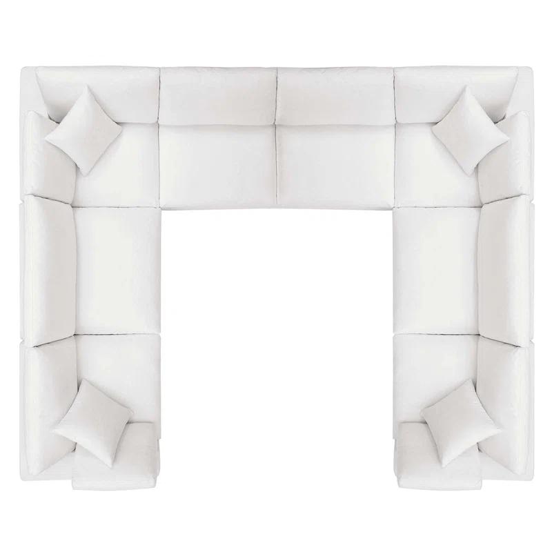 Modway Modway Commix Down-Filled Overstuffed Upholstered Sectional Sofa Set, 8 Piece U Shape