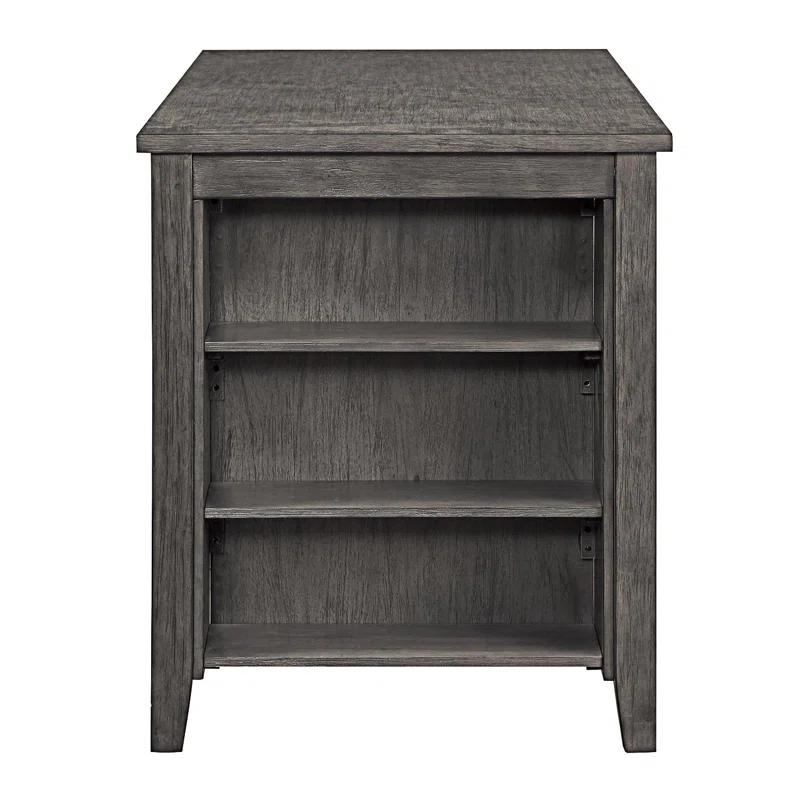 HMLIFE Modern Counter Height Table With Built-In Shelves