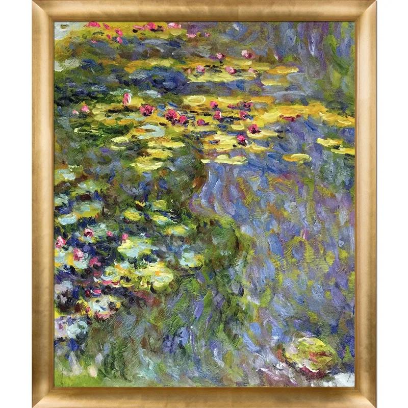 Vault W Artwork Water Lilies (Light Green) Frame Painting on Canvas
