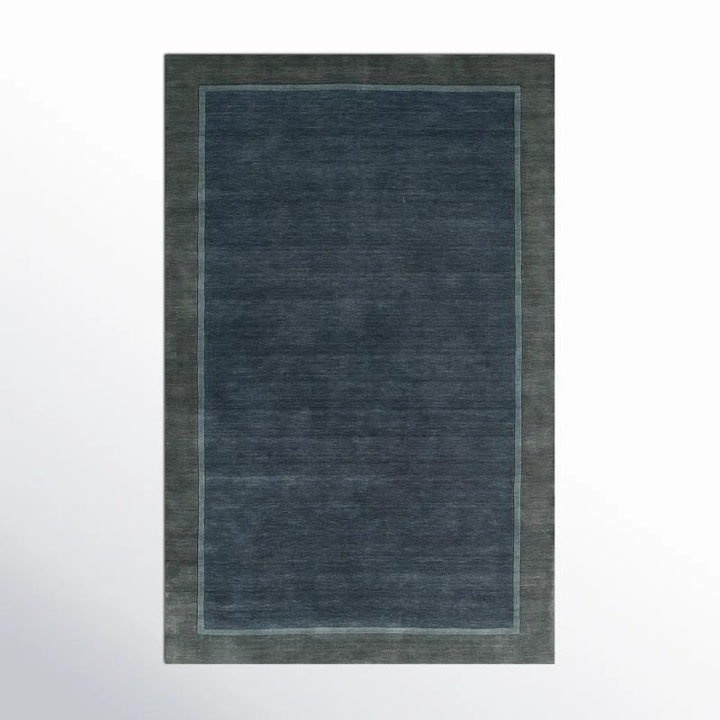 Zaley Handmade Tufted Wool Blue/Gray Area Rug