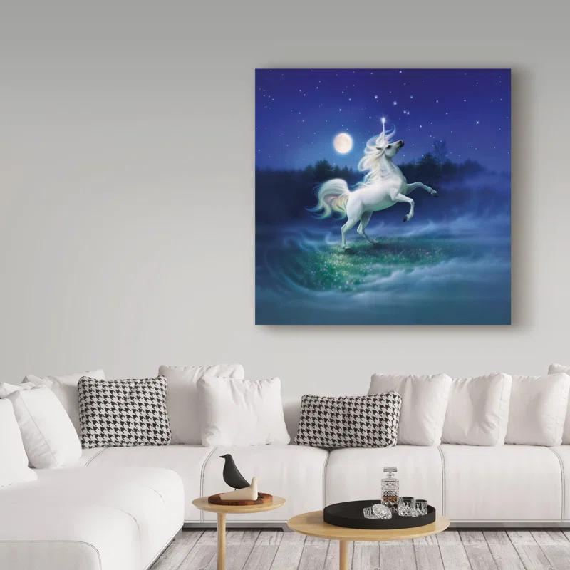 Trademark Fine Art Kirk Reinert " Frolicking Unicorn " by Kirk Reinert