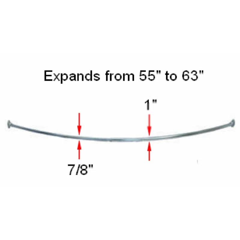 Design House Design House  63" Adjustable Curved Fixed Shower Curtain Rod