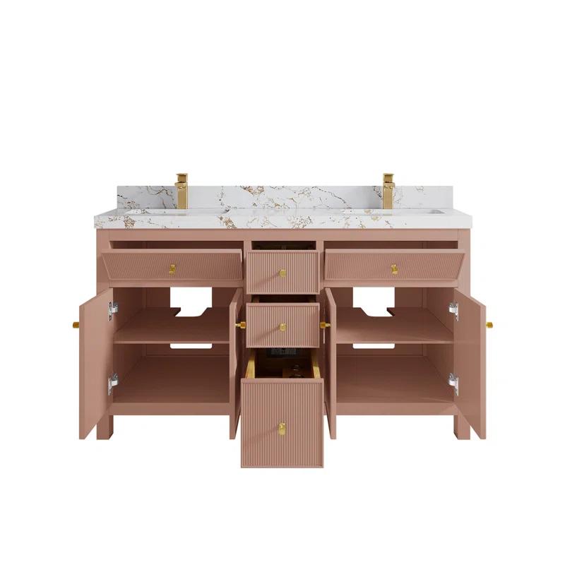 Willow Collections Sonoma 60'' Double Bathroom Vanity with Quartz Top