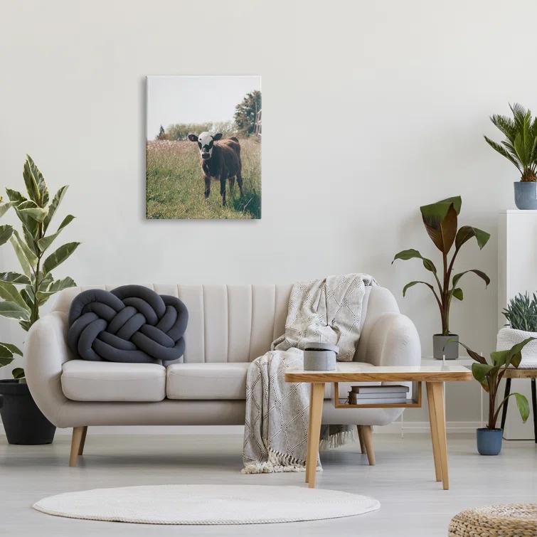 Stupell Industries Au-902-Canvas " Cow Calf Rural Farm Meadow " by Krista Broadway