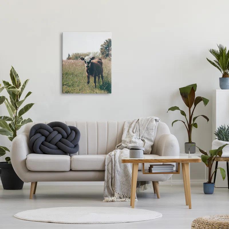 Stupell Industries Au-902-Canvas " Cow Calf Rural Farm Meadow " by Krista Broadway