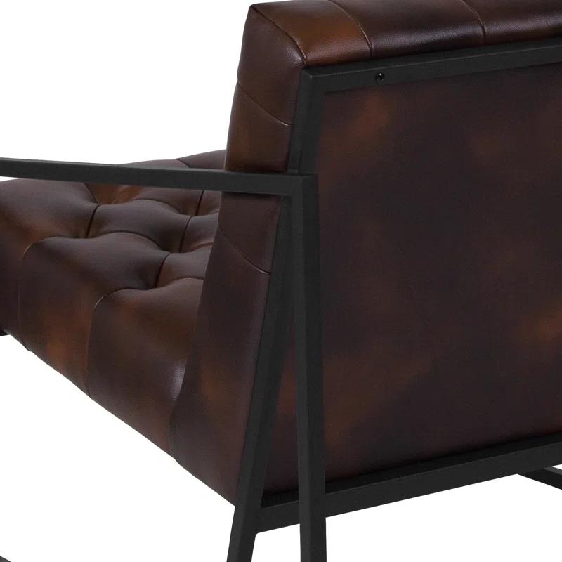 Flash Furniture Hercules Madison Bomber Jacket LeatherSoft Tufted Lounge Chair