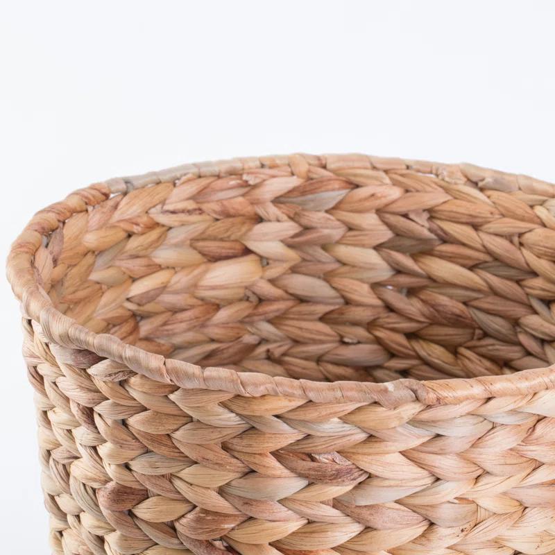 Vintiquewise Natural Wicker Water Hyacinth Open Waste Basket - 4 Gallons