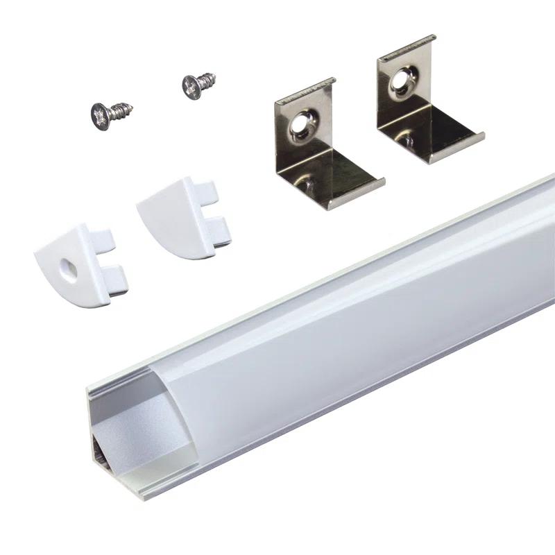 Accessory Packs for LED Tape Light Mounting Channels, Corner Mount, Grey